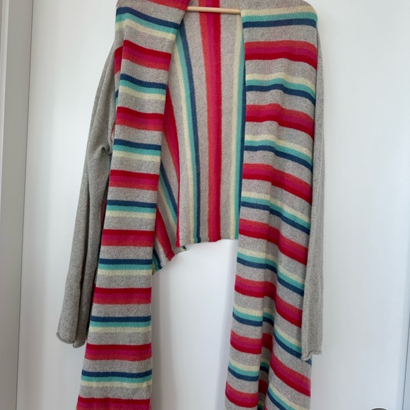 NWOT Classic Subtle Luxury Striped Wrap Sweater, Size M/L - Picture 8 of 11